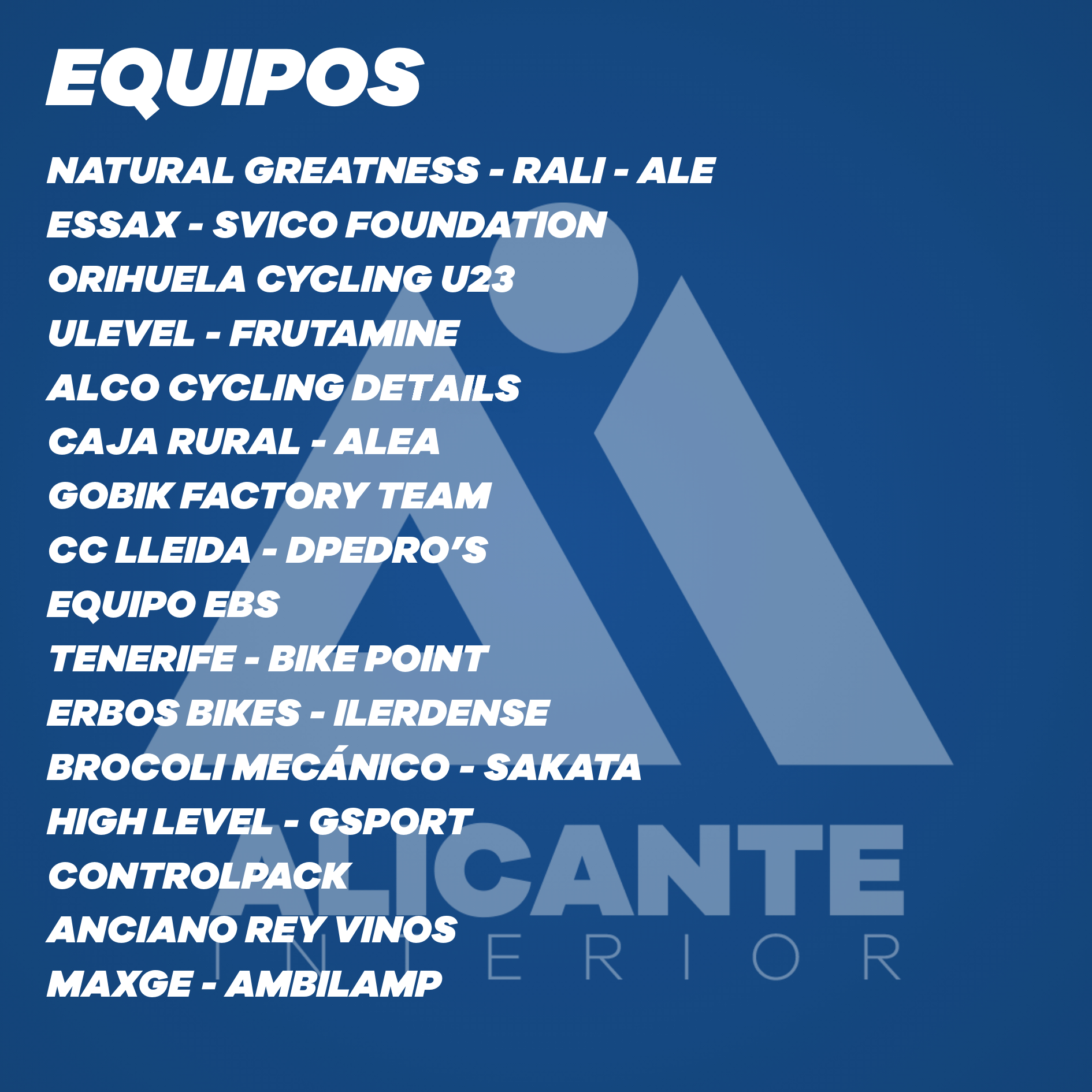 Equipos Challenge Alicante Interior